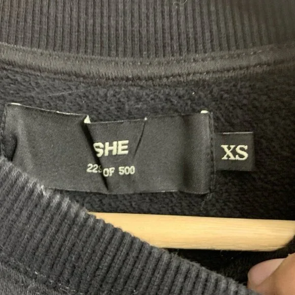 Darc Sport Sweater Womens XS She Wolves Club Crop Top Crewneck Flames Numbered - Picture 5 of 9